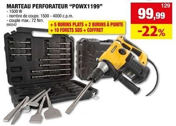 Promotions Powerplus marteau perforateur powx1199 - Powerplus - Valide de 06/12/2023 à 17/12/2023 chez Hubo