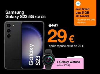 Promotions Samsung galaxy s23 5g 128 gb - Samsung - Valide de 01/12/2023 à 17/12/2023 chez Orange