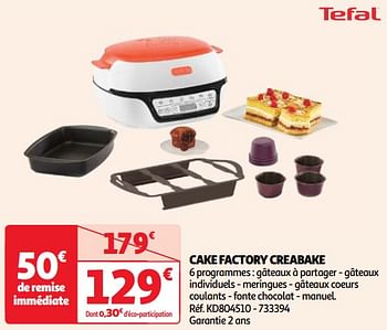 Promo Tefal cake factory chez Auchan