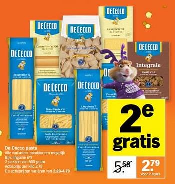 Promotions De cecco pasta linguine n°7 - De Cecco - Valide de 11/12/2023 à 17/12/2023 chez Albert Heijn