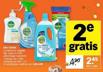 Promoties Dettol power + fresh allesreiniger katoenfris - Dettol - Geldig van 11/12/2023 tot 17/12/2023 bij Albert Heijn