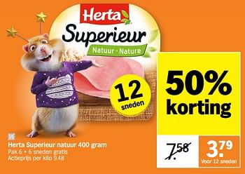Promoties Herta superieur natuur - Herta - Geldig van 11/12/2023 tot 17/12/2023 bij Albert Heijn