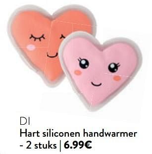 Promoties Hart siliconen handwarmer - Huismerk - DI - Geldig van 07/12/2023 tot 24/12/2023 bij DI