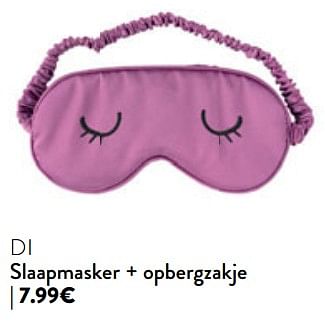 Promoties Slaapmasker + opbergzakje - Huismerk - DI - Geldig van 07/12/2023 tot 24/12/2023 bij DI