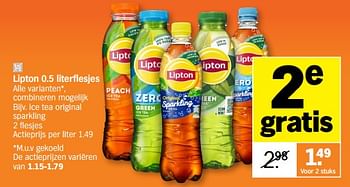 Promotions Lipton ice tea original sparkling - Lipton - Valide de 11/12/2023 à 17/12/2023 chez Albert Heijn