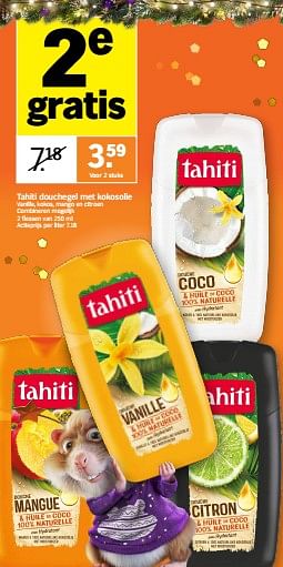 Promotions Tahiti douchegel met kokosolie - Palmolive Tahiti - Valide de 11/12/2023 à 17/12/2023 chez Albert Heijn