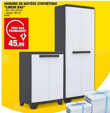 Promotions Armoire en matière synthétique linear bas - Keter - Valide de 06/12/2023 à 17/12/2023 chez Hubo