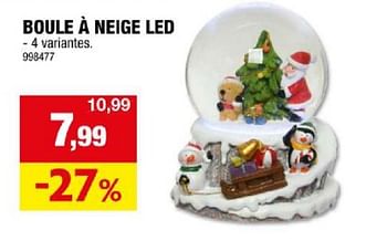 Promotions Boule à neige led - Produit maison - Hubo  - Valide de 06/12/2023 à 17/12/2023 chez Hubo