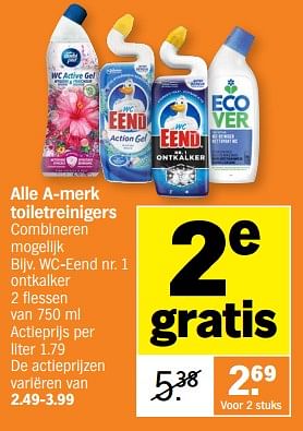 Promotions Toiletreinigers wc-eend nr. 1 ontkalker - Canard - Valide de 11/12/2023 à 17/12/2023 chez Albert Heijn
