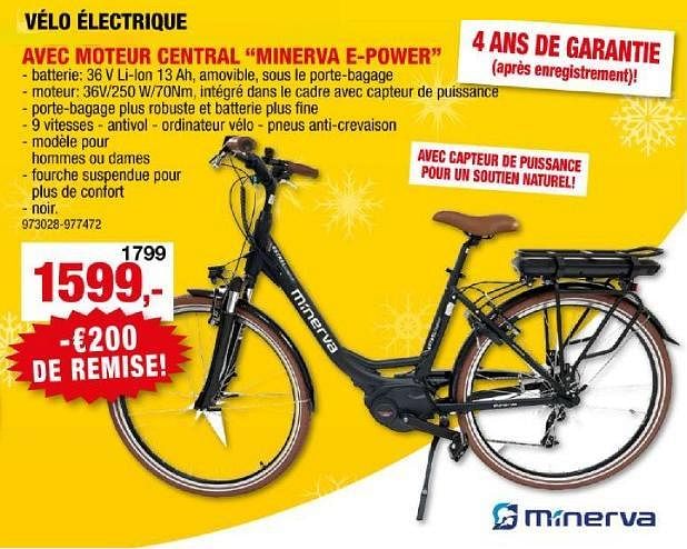 Minerva V lo lectrique avec moteur central minerva e power En