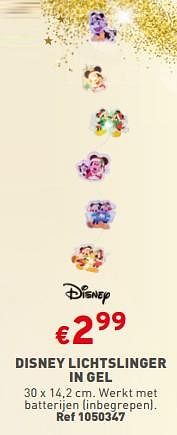 Promoties Disney lichtslinger in gel - Disney - Geldig van 13/12/2023 tot 18/12/2023 bij Trafic