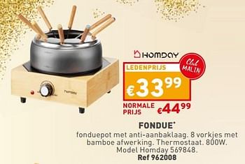 Promoties Fondue homday 569848 - Homday - Geldig van 13/12/2023 tot 18/12/2023 bij Trafic
