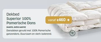 Promoties Dekbed superior 100% pomerische dons - Huismerk - Sleeplife - Geldig van 15/12/2023 tot 30/12/2023 bij Sleeplife