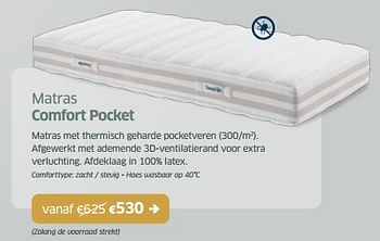 Promoties Matras comfort pocket - Huismerk - Sleeplife - Geldig van 15/12/2023 tot 30/12/2023 bij Sleeplife