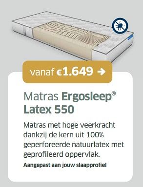 Promoties Matras ergosleep latex 550 - Ergosleep - Geldig van 15/12/2023 tot 30/12/2023 bij Sleeplife