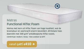 Promoties Matras functional hitec foam - Huismerk - Sleeplife - Geldig van 15/12/2023 tot 30/12/2023 bij Sleeplife