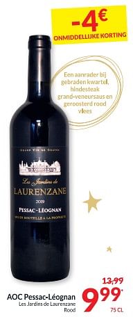 Promoties Aoc pessac-léognan les jardins de laurenzane rood - Rode wijnen - Geldig van 12/12/2023 tot 17/12/2023 bij Intermarche