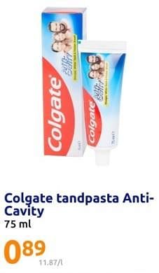 Promoties Colgate tandpasta anti- cavity - Colgate - Geldig van 13/12/2023 tot 19/12/2023 bij Action