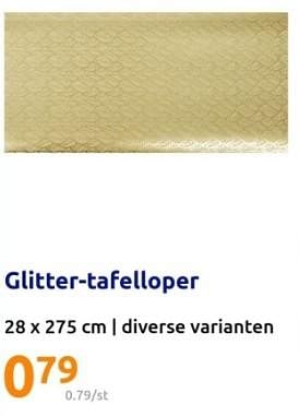 Promoties Glitter-tafelloper - Huismerk - Action - Geldig van 13/12/2023 tot 19/12/2023 bij Action