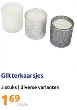 Promoties Glitterkaarsjes - Huismerk - Action - Geldig van 13/12/2023 tot 19/12/2023 bij Action