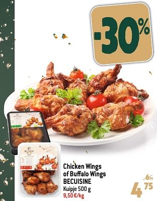 Promoties Chicken wings of buffalo wings becuisine - Becuisine - Geldig van 13/12/2023 tot 19/12/2023 bij Smatch
