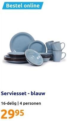 Promoties Serviesset - blauw - Huismerk - Action - Geldig van 13/12/2023 tot 19/12/2023 bij Action