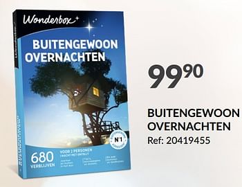 Promoties Buitengewoon overnachten - Wonderbox - Geldig van 13/12/2023 tot 18/12/2023 bij Fun