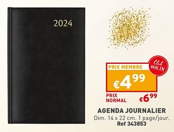 Promoties Agenda journalier - Huismerk - Trafic  - Geldig van 13/12/2023 tot 18/12/2023 bij Trafic