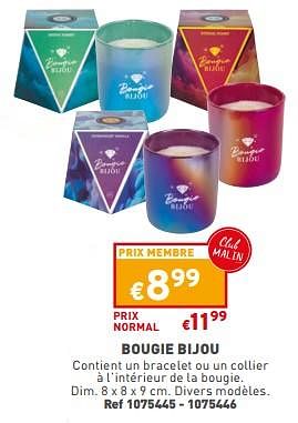 Promotions Bougie bijou - Produit maison - Trafic  - Valide de 13/12/2023 à 18/12/2023 chez Trafic