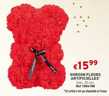 Promotions Ourson fleurs artificielles - Produit maison - Trafic  - Valide de 13/12/2023 à 18/12/2023 chez Trafic