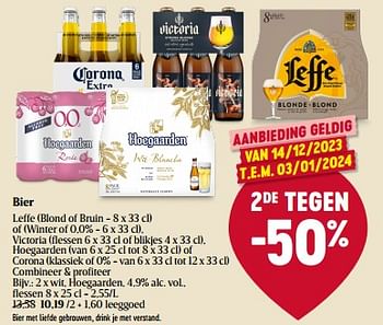 Promoties Bier wit, hoegaarden - Hoegaarden - Geldig van 14/12/2023 tot 20/12/2023 bij Delhaize