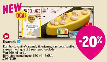 Promoties Ijsstronk citroen meringue - Huismerk - Delhaize - Geldig van 14/12/2023 tot 20/12/2023 bij Delhaize