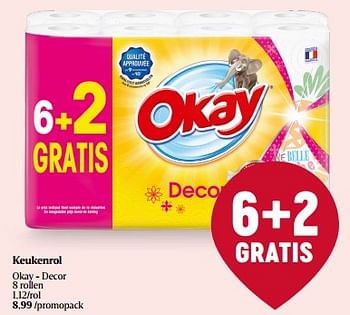 Promoties Keukenrol okay - decor - Okay - Geldig van 14/12/2023 tot 20/12/2023 bij Delhaize