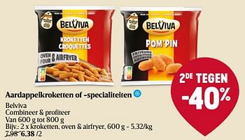 Promoties Kroketten, oven + airfryer - Belviva - Geldig van 14/12/2023 tot 20/12/2023 bij Delhaize