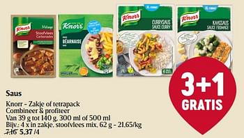 Promoties Saus knorr in zakje, stoofvlees mix - Knorr - Geldig van 14/12/2023 tot 20/12/2023 bij Delhaize