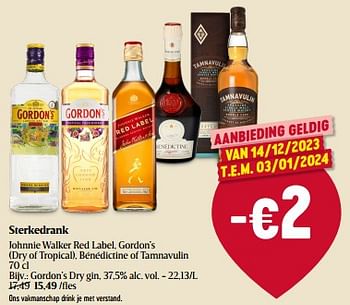 Promoties Sterkedrank gordon’s dry gin - Gordon's - Geldig van 14/12/2023 tot 20/12/2023 bij Delhaize
