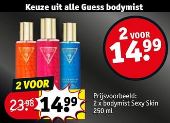 Promoties Bodymist sexy skin - Guess - Geldig van 12/12/2023 tot 24/12/2023 bij Kruidvat