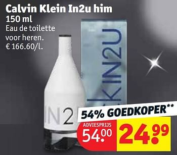 Promoties Calvin klein in2u him edt - Calvin Klein - Geldig van 12/12/2023 tot 24/12/2023 bij Kruidvat