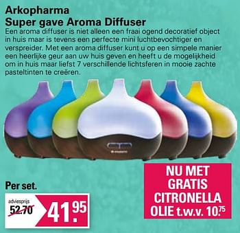 Promoties Arkopharma super gave aroma diffuser - Arkopharma - Geldig van 29/11/2023 tot 23/12/2023 bij De Online Drogist