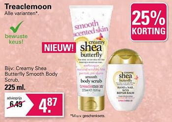 Promoties Creamy shea butterfly smooth body scrub - Treacle Moon - Geldig van 29/11/2023 tot 23/12/2023 bij De Online Drogist