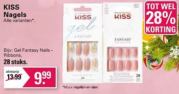 Promoties Gel fantasy nails - ribbons - Kiss - Geldig van 29/11/2023 tot 23/12/2023 bij De Online Drogist