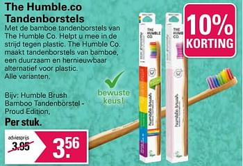 Promoties Humble brush bamboo tandenborstal - proud edition - The Humble Co - Geldig van 29/11/2023 tot 23/12/2023 bij De Online Drogist