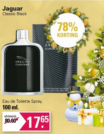 Promoties Jaguar classic black eau de toilette spray - Jaguar - Geldig van 29/11/2023 tot 23/12/2023 bij De Online Drogist