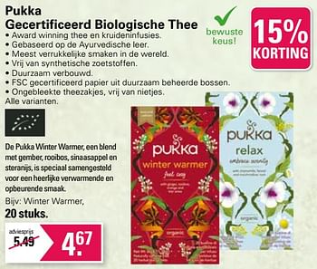 Promoties Pukka gecertificeerd biologische thee winter warmer - Pukka - Geldig van 29/11/2023 tot 23/12/2023 bij De Online Drogist