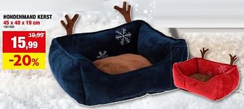 Promoties Hondenmand kerst - Huismerk - Hubo  - Geldig van 13/12/2023 tot 24/12/2023 bij Hubo