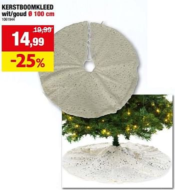 Promoties Kerstboomkleed wit-goud - Huismerk - Hubo  - Geldig van 13/12/2023 tot 24/12/2023 bij Hubo