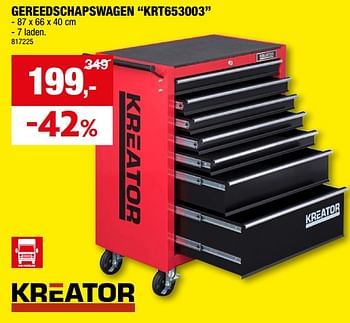 Promotions Gereedschapswagen krt653003 - Kreator - Valide de 13/12/2023 à 24/12/2023 chez Hubo