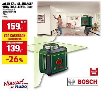 Promoties Bosch laser kruislijnlaser universallevel 360 - Bosch - Geldig van 13/12/2023 tot 24/12/2023 bij Hubo