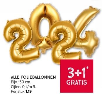 Promoties Folieballonnen cijfers - Huismerk - Xenos - Geldig van 10/12/2023 tot 24/12/2023 bij Xenos