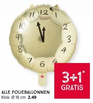 Promoties Folieballonnen klok - Huismerk - Xenos - Geldig van 10/12/2023 tot 24/12/2023 bij Xenos
